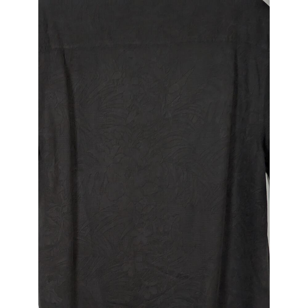 Tommy Bahama Men's Medium 100% Silk Black Hawaiian Short Sleeve Button up Shirt - Picture 5 of 8